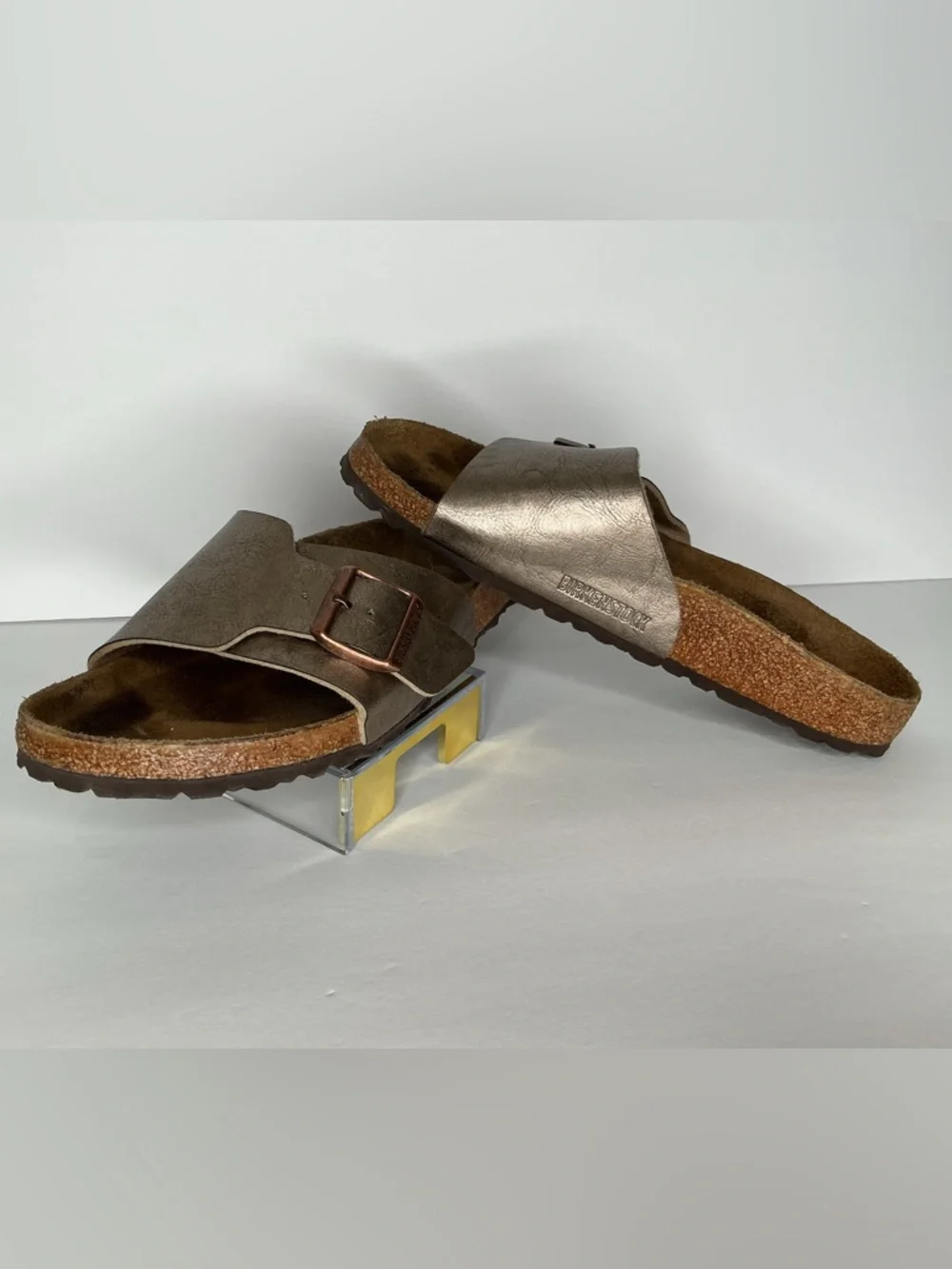 Birkenstock Catalina Metallic Taupe Sandals EU 40 / US 9 Double Strap - Picture 1 of 5